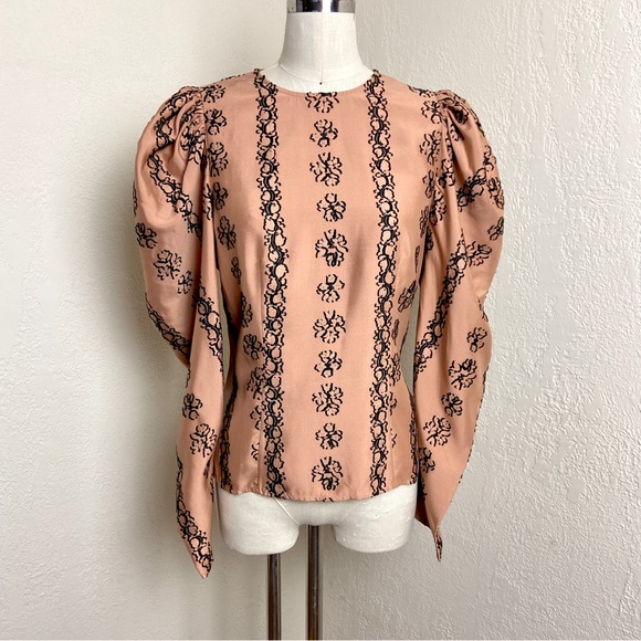 $595 Ulla Johnson Runway Layla Silk Blend Blouse - Picture 3 of 11